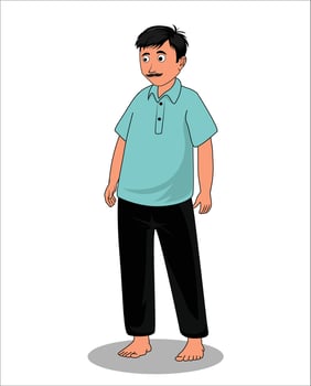 Indian village men cartoon character design vector