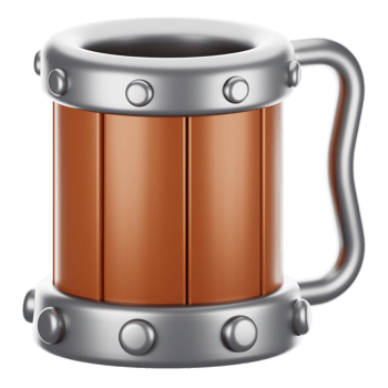 3d rendering beer mug icon with cartoon style. Game icon concept png