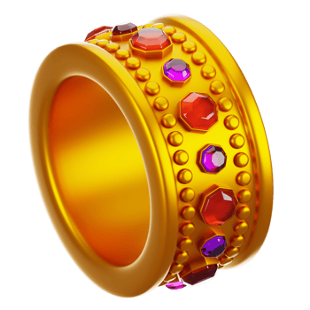 3d rendering ring icon with cartoon style. Game icon concept png