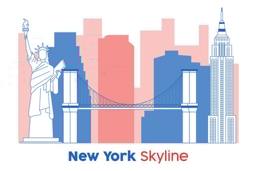 New york skyline Modern cityscape illustration vector