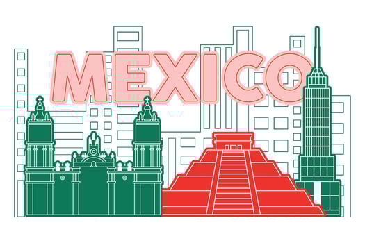Mexico skyline Modern cityscape illustration vector