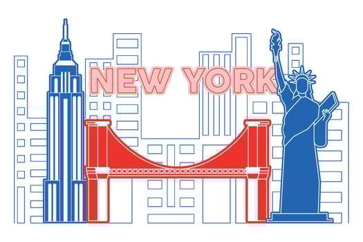 New york skyline Modern cityscape illustration vector