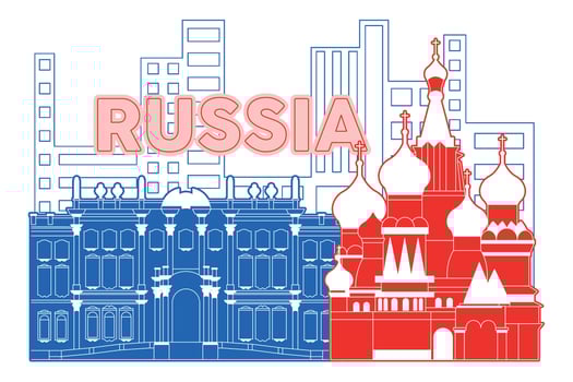 Russia skyline Modern cityscape illustration vector