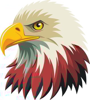 Eagle head on white background vector