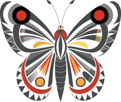 butterfly with orange and black vector