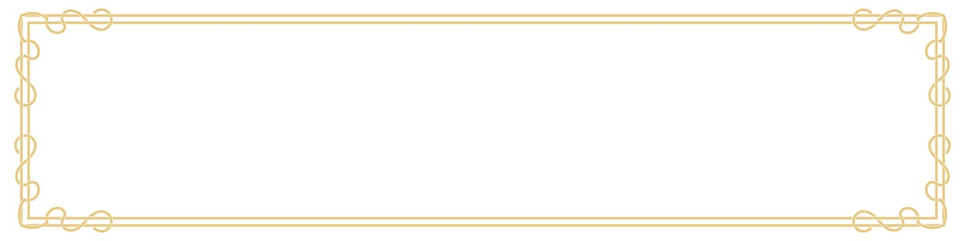 horizontal border golden frame Name label border, vintage corner vector