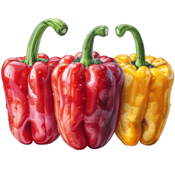 Fresh bell peppers on transparent background png