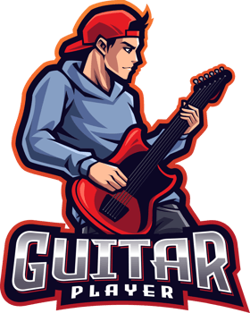 Guitar player mascot png