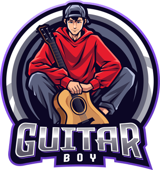 Guitar boy mascot png