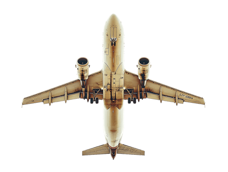 A high-resolution image depicts a flying airplane png