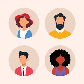 People head portraits set. vector