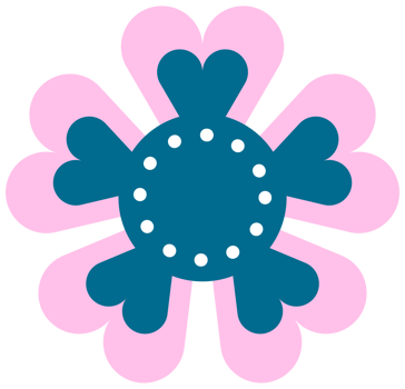 cute nordic folk art abstract flowers ornament png