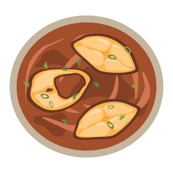 Coconut Fish Curry authentic Indian vector