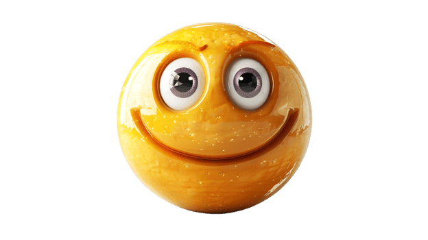 Cheerful emoji face with a gentle smile, representing friendliness and warmth in digital interactions png