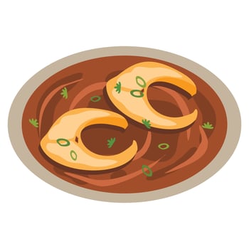fish curry made in Indian style vector