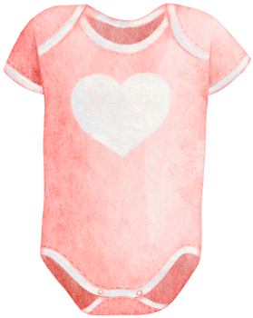 Watercolor Pink Bodysuit for Baby Clothes png