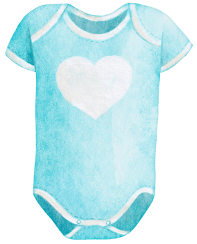 Watercolor Blue Bodysuit for Baby Clothes png