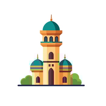 Minar silhouette illustration Pro Logo Masjid vector
