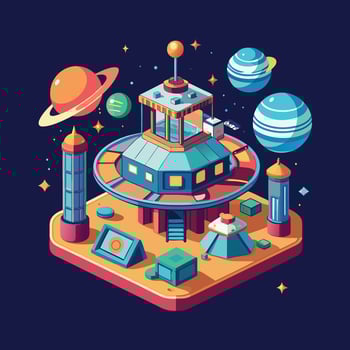 space colony illustration vector