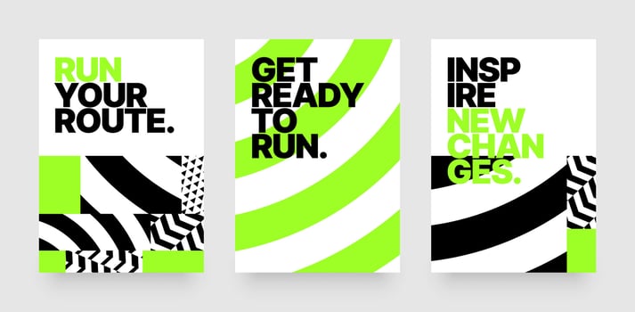 layout template design for run, championship or sports event. Poster design with abstract running track on stadium with lane. Design for flyer, poster, cover, brochure, banner or any layout. vector