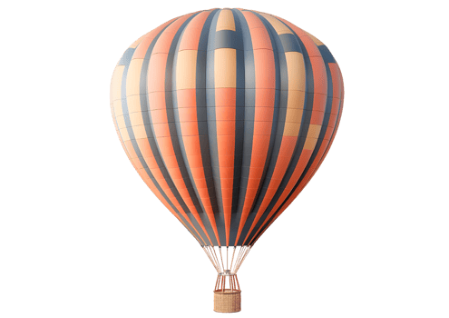 Orange Hot Air Balloon Isolated on a transparent background png