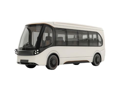 Grey Urban Bus for Public Transportation Isolated on a transparent background png