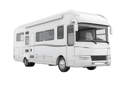 Large recreational vehicle for comfortable road trips and camping. Isolated on a transparent background. png