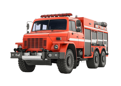 Red Fire Truck for Emergency Response and Rescue Operations Isolated on a transparent background png