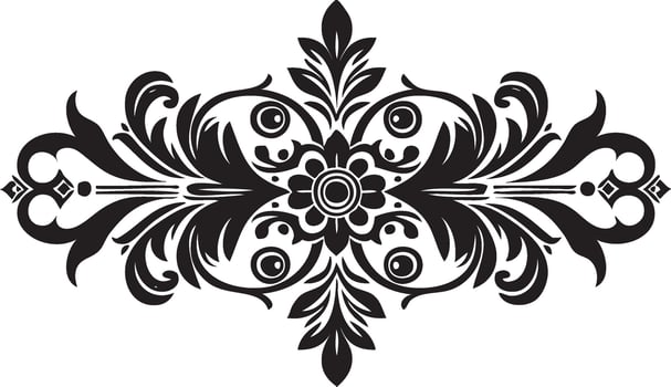 Ornament silhouette art illustration. floral vine, border, Black, Elements vector