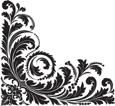 Ornament silhouette art stylish corner illustration design vector