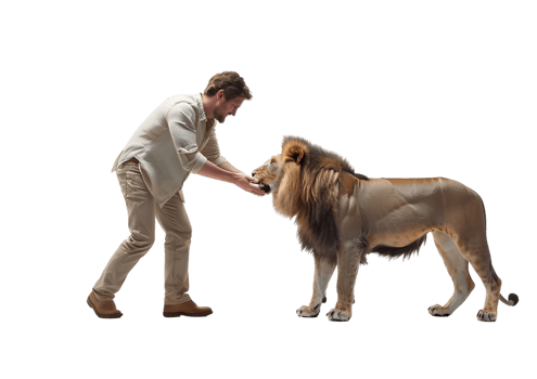 A bold man playing with isolated on transparent background png