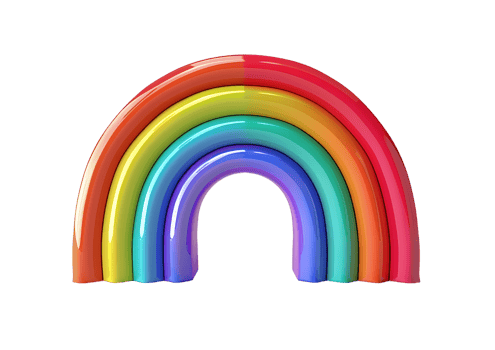 Colorful rainbow arc isolated on a transparent background png