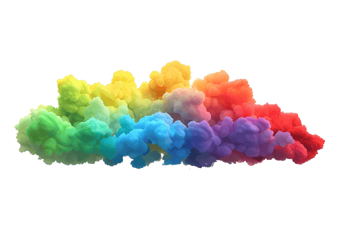 Vibrant rainbow cloud isolated on a transparent background png