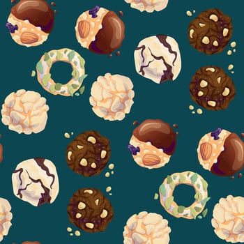 Seamless cookie pattern. Design for fabric, textile, wallpaper, packaging vector