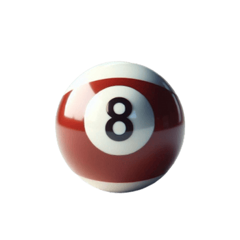 Vintage 8 Ball Pool Classic Billiard Design on Transparent Background png