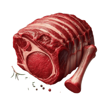 Raw ribeye beef steak isolated on transparent background png