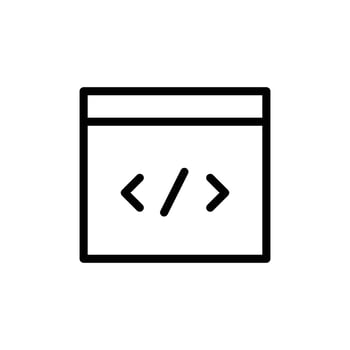 Coding Program Icon for Software Development, Programming Languages, and Tech Projects Graphics vector