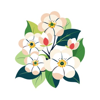 Beautiful Flower Minimalist Floral Illustration vector