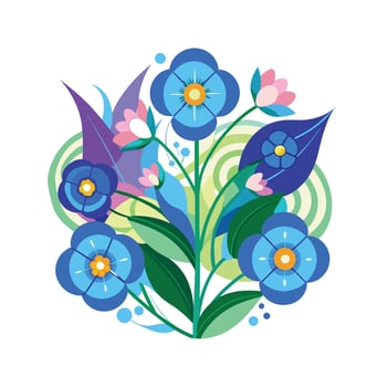 Beautiful Flower Minimalist Floral Illustration vector