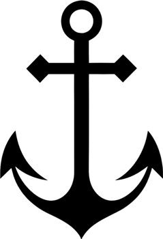 Black Anchor Stencil, Nautical Design Element. AI-generated. png