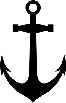 Black Anchor Stencil, Nautical Design Element. AI-generated. png