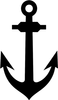 Black Anchor Stencil, Nautical Design Element. AI-generated. png