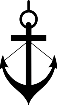 Black Anchor Stencil, Nautical Design Element. AI-generated. png