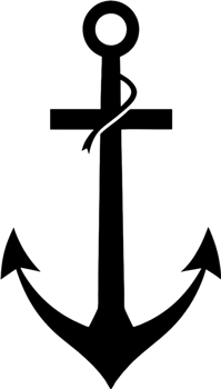 Black Anchor Stencil, Nautical Design Element. AI-generated. png