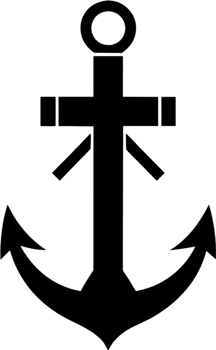 Black Anchor Stencil, Nautical Design Element. AI-generated. png