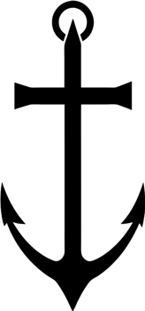 Black Anchor Stencil, Nautical Design Element. AI-generated. png