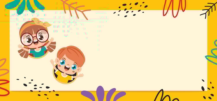 Cartoon Kids With A Blank Frame vector