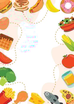 Template Design With Various Foods vector