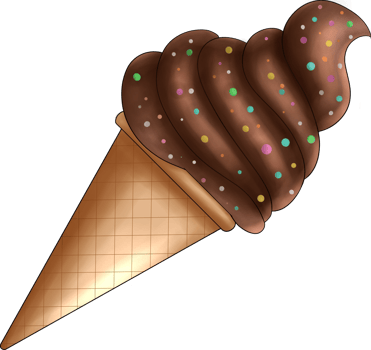 Chocolate Cone Ice Cream Illustration png