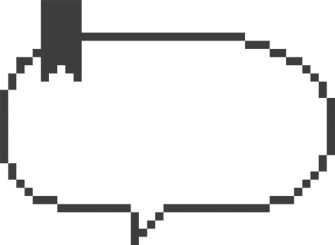 8bit retro game pixel speech bubble balloon, icon sticker memo keyword planner text box banner png